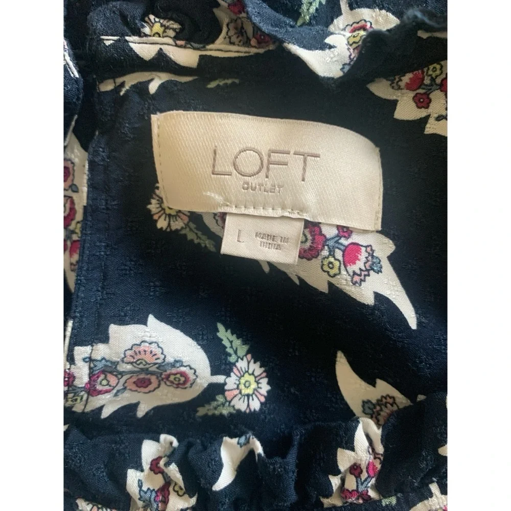 Loft Outlet Paisley Blouse Women’s Size Large - Picture 3 of 4